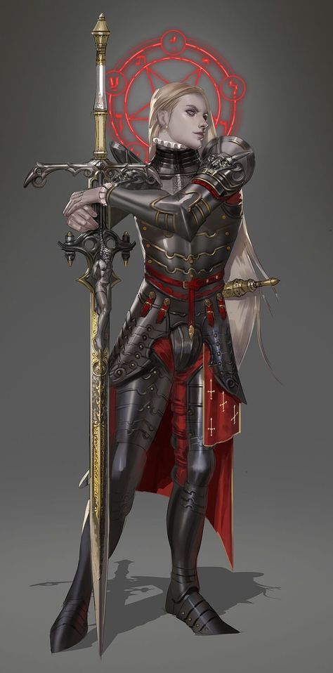 Warlock Armor Dnd, Rouge Armor, Dnd Knight Art, Mroczny Elf, Women With Swords, Vampire Knight, Dungeons And Dragons Characters, Dnd Art, Rpg Characters