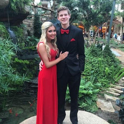 Red Prom Dress And Tux Ideas, Black And Red Tux, Prom Tuxedo Ideas, Red Tux, Prom Tux, Red Prom Dress Long, Prom 2015, Prom Couples, Prom Tuxedo