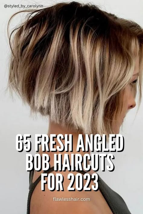 A-line, stacked, blunt, inverted—which angled bob is right for you? Here are 65 trendy angled bob haircuts to give you ideas and inspire you. Shaggy Bob For Fine Hair, Bob For Fine Hair, Short Angled Bobs, Kort Bob, Choppy Hairstyles, Inverted Bob Haircuts, Angled Bob Haircuts, Trendy Bob, Trendy Bob Hairstyles