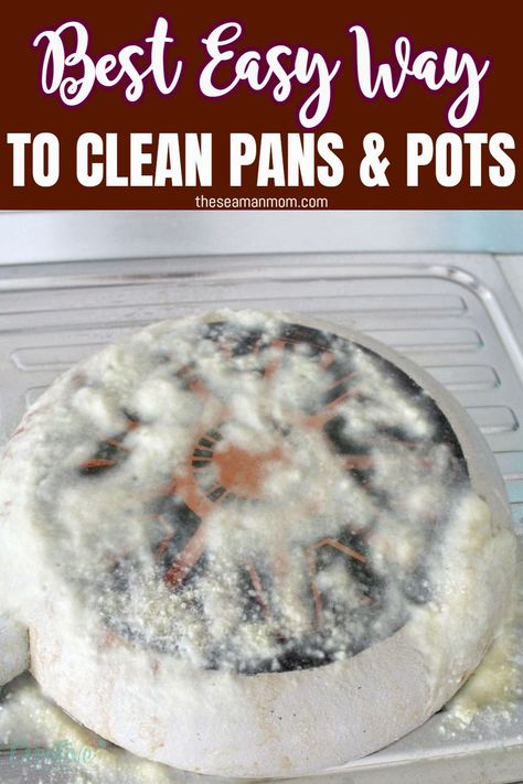 How To Clean Pots And Pans, Cleaning Hacks For Pots And Pans, Cleaning Pots And Pans, How To Clean Outside Of Pots And Pans, How To Clean Frying Pans, Clean Pans, How To Clean The Bottom Of Pans, Clean Pots And Pans Bottoms Baking Soda, How To Clean Ceramic Pans