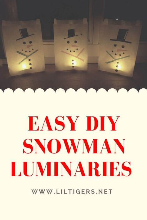 Easy Diy Snowman, Paper Luminaries, Snowman Crafts Preschool, Snowman Crafts Diy, Snowman Craft, Christmas Crafts For Toddlers, Preschool Christmas Crafts, Christmas Craft Projects, Diy Snowman