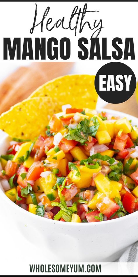 Mango Salsa Papaya Salsa Recipe, Crab Salsa Recipe, Shrimp And Mango Salsa Recipes, Salsa With Fruit, Mango Salsa Recipe For Canning, Mango Appetizer Recipes, Homemade Mango Salsa, Tomato Free Salsa, Fruit Salsa Recipe Easy