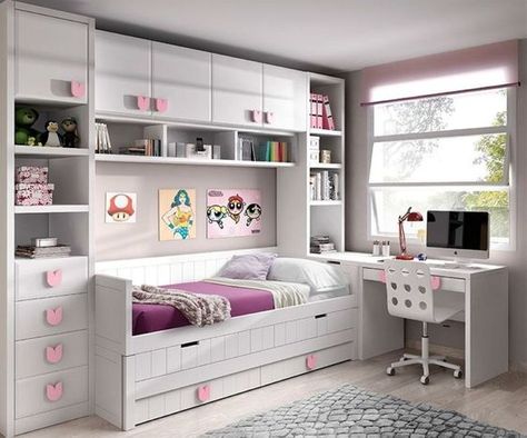 20 Awesome Bedroom Shelves Ideas to Save Space! - Simple Life of a Lady Twin Daybed With Storage, Wall Shelves Bedroom, Cool Kids Bedrooms, Daybed With Storage, Kids Bedroom Designs, Kids Bedroom Design, Girl Bedroom Designs, Kids Room Wallpaper, Shelves In Bedroom