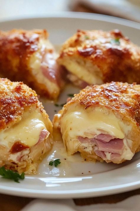 Chicken Cordon Bleu - Easy & Delicious Recipe Chicken Cordon Bleu With Dijon Sauce, Baked Chicken Cordon Bleu Casserole, Chicken Cordon Bleu Easy Recipe, Main Course Dishes Chicken, Chicken Cordon Bleu Roll Ups, Chicken Cordon Bleu Appetizer, Chicken Cordon Bleu Skillet, Make Ahead Chicken Cordon Bleu, Baked Chicken Cordon Bleu Easy