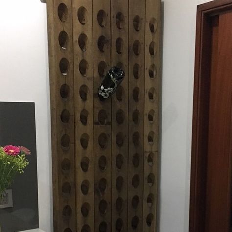 Nick Hodgson on Instagram: "#riddling racks #100years old #French oak #ex Penfolds #Champagne #wine lovers #cellar door #wineries# #3monkeystrading" Riddling Wine Rack, Wine Rack Wood, Riddling Rack, Bike Rack Wall, Hanging Wine Rack, Wine Shelves, Wood Wine Racks, Wine Display, Wine Decor