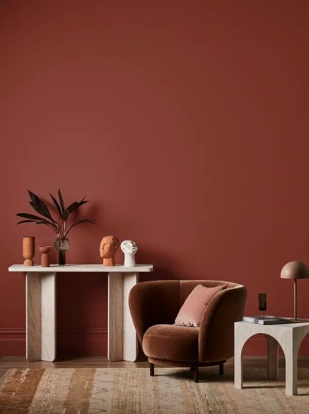 Reddy Brown Reds | Dulux Red Brick Exteriors, Brown Paint Colors, Living Room Wall Color, Paint Color Chart, Brown Walls, Brown Interior, Red Rooms, Red Walls, Red Interiors