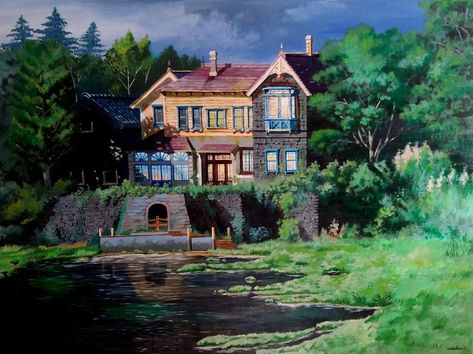 Ghibli House, Marnie Was There, When Marnie Was There, Studio Ghibli Movies, Ghibli Movies, Painting Studio, Ghost In The Shell, Hayao Miyazaki, Acrylic Canvas