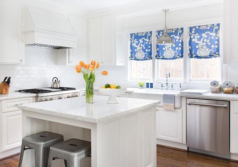 Small Square Kitchen Island, Small Square Kitchen, Square Kitchen Island, Square Kitchen Layout, Pictures Of Kitchen Islands, Square Island, Victorian Remodel, Cheerful Kitchen, White Shaker Kitchen Cabinets