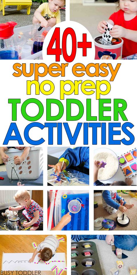 SUPER EASY TODDLER ACTIVITIES: You've got to see this list of quick and easy, no-prep toddler activities. Perfect for rainy days and inside play. Easy activities for toddlers and preschoolers. Easy Activities For Toddlers, Things To Do With Toddlers, Uppfostra Barn, Easy Toddler Activities, Easy Toddler, Diy Things, Toddlers And Preschoolers, Activities For Toddlers, Toddler Snacks