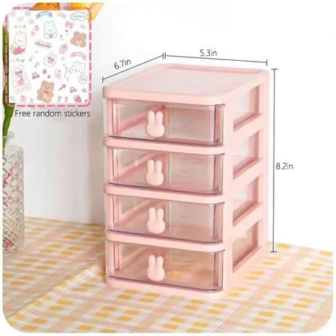 Cartoon Desktop Storage Box Rabbit Stationery Storage Box Transparent Small Drawer Desk Mini Storage Box Jewelry Storage - Temu Hair Accessory Storage Organizers, Stationery Drawer, Makeup Storage Containers, Plastic Drawer Organizer, Hair Accessories Storage, Desktop Drawers, Plastic Drawers, Room Desk, Storage Places