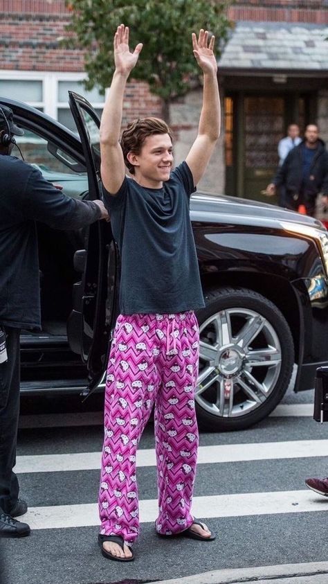 Tom Aesthetic, Hello Kitty Pajama Pants, Hello Kitty Pants, Pink Pajama Pants, Pink Pajama, Tom Holland, Holland, Pajama Pants, Print Design