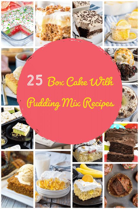 Are you specifically looking for box cake with pudding mix ideas? Well if you’re not you should be! These recipes are easy and mouthwatering. White Cake Mix With Pudding Added, Box Cake Pudding Recipe, Boxed Cake Mixes Recipes With Pudding, Cake Mix Plus Pudding Recipe, Pudding Mix Cake Recipes, Pudding And Cake Mix Recipes, Jello Pudding Cake Recipe, Cake Mix Pudding Recipes, Cake Mix Pudding Cake