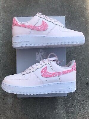 ad eBay - Nike Air Force 1 '07 Womens Size 8W Shoes FD1448-664  Paisley Pearl Pink White - Buy Now, click the link (eBay) Nike Shoes Cute, Shoes Under 100 Dollars, White Shoes For Girls, Casual Shoes Women Sneakers, Nike Shoes Women Fashion, Air Nike, Pink Nike Shoes, Pretty Sneakers, Athletic Shoes Nike