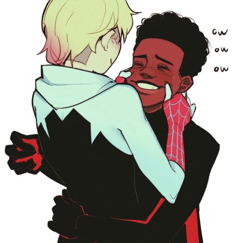 Across the Spider-verse | Miles and Gwen - Artist : @Helado_jpg on Twitter Miles And Gwen, Spider Verse Miles, Spider Gwen Art, Spiderman And Spider Gwen, All Spiderman, Miles Spiderman, Image Spiderman, Couple Sketch, Miles Morales Spiderman