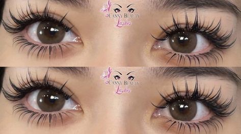 6d Lash Extensions, Barbie Eyelash Extension, Wispy Top And Bottom Lashes, Manhwa Eyelash Extensions, Eyelash Extensions Anime Style, Anime Style Eyelash Extensions, Top And Bottom Lashes Extensions, Anime Manga Lashes Extensions, Lash Extensions Styles With Bottoms