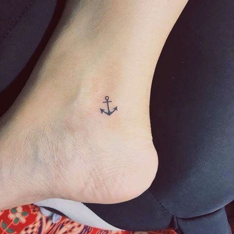 Ankle Anchor Tattoo, Anchor Tattoo On Ankle, Small Anchor Tattoos For Women, Anchor Tattoos For Women, Tiny Anchor Tattoo, Anchor Tattoo Wrist, Small Anchor Tattoos, Small Anchor, Anker Tattoo