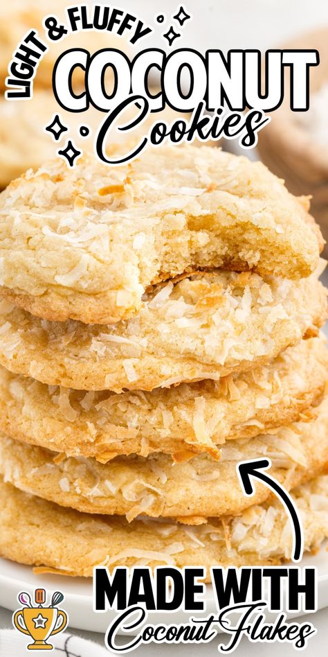 Enjoy crispy, sweet coconut cookies perfect for any occasion. Follow our easy recipe for delicious, homemade treats everyone will love! Coconut Sandwich Cookies, Hawaiian Pineapple Cookies, Recipes Using Coconut Oil, Coconut Flakes Recipe Healthy, Coconut Flower Recipe, Fresh Coconut Meat Recipes, Sugar Free Coconut Cookies, Coconut Cookies Recipes Easy, Coconut Cookies Easy