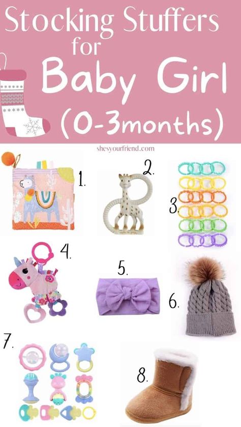 These stocking stuffers are great for newborn baby girls up to 3 months old. #stockingstuffers #newbornbabystockingstuffers #3monthbabystockingstuffers #stockingstuffersforbaby #babysfirstchristmas Stocking Stuffers For Newborns, 3 Month Old Christmas Gifts, Newborn Stocking Stuffers, Baby Stocking Stuffers, Girl Stocking Stuffers, Stocking Stuffers Baby, Baby Einstein Toys, Stocking Stuffers For Baby, Ideas Regalo