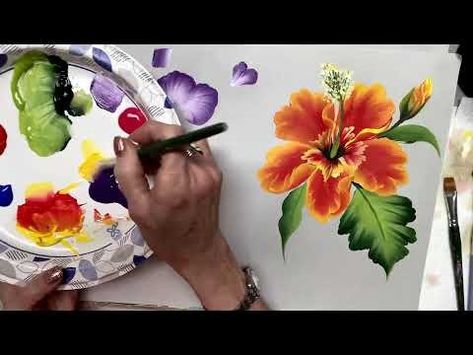 (38) Learn to Paint One Stroke With Donna | Donna Dewberry 2024 - YouTube Donna Dewberry Painting, Paint With Me, Donna Dewberry, On Live, Painting Tutorials, Paint Ideas, Learn To Paint, Tropical Flowers, Project Ideas