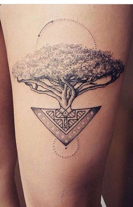 Acacia Tree Tattoo, Tree Tattoo Drawings, Tree Tattoo Meaning, Single Rose Tattoos, Flower Tattoo Meanings, Retro Tattoos, Tree Tattoo Designs, Acacia Tree, Tree Of Life Tattoo