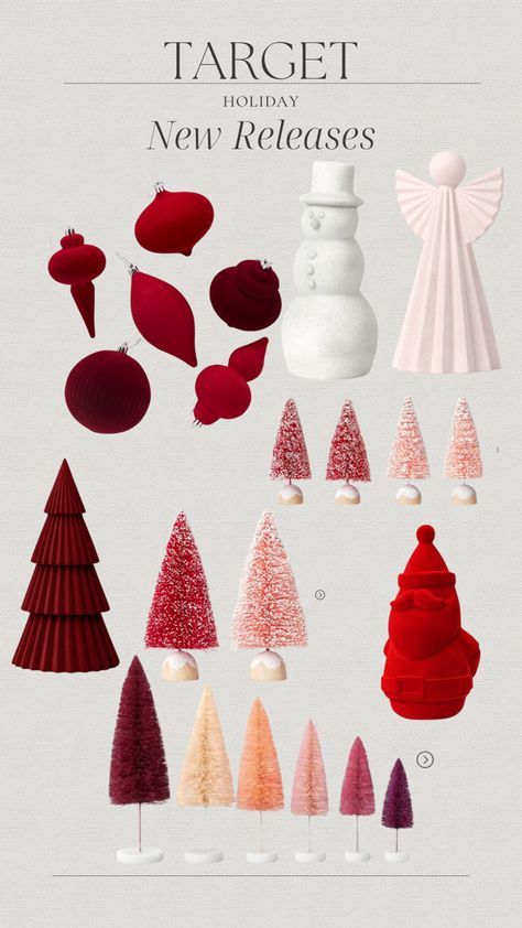 Diy Red Velvet Ornaments, Red Velvet Christmas Decor, Red Christmas Aesthetic, Red Velvet Christmas Tree, Velvet Ornaments, Red Christmas Decor, Target Holiday, Decor 2023, Ideas Navidad