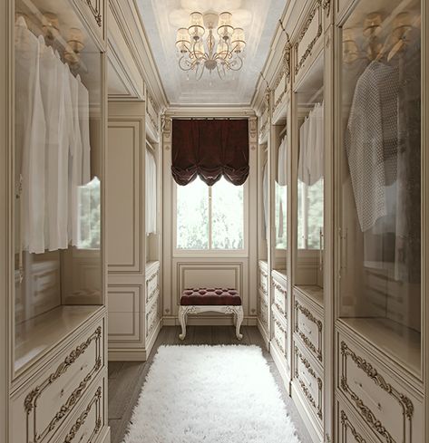 Home Dressing Room Ideas, Classic Dressing Room, French Chateau Bedroom, Victorian Dressing Room, New Classic Bedroom, Chateau Bedroom, Aesthetic Dressing Room, Home Dressing Room, Dream Closet Room