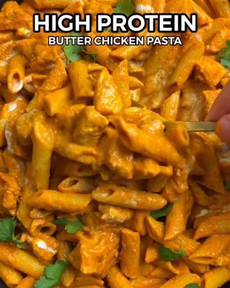 Meal Prep Champ🍱 on Instagram: "HIGH PROTEIN BUTTER CHICKEN PASTA! by @_aussiefitness Healthy & Easy Meal Prep💪🏼  (Per Serve - 4 Servings Total) 507 Calories 48gC | 6gF | 60gP  Ingredients 👇🏼 (Chicken Marinade) - 600g Diced Skinless Chicken Breast (raw weight)  - 1 Tbsp Smoked Paprika - 1 Tbsp Turmeric - 1 Tbsp Garam Masala - Salt & Pepper - 3 Diced Garlic Cloves - 15g Fresh Ginger - 100g Low Fat Greek Yoghurt  Butter Chicken Sauce 👇🏼 - 20g Light Butter (Brand: Nuttelex) - 1/2 Sliced Onion - 15g Cashew Nut Butter (optional) or regular cashew nuts - 400g Diced/Chopped Tomatoes  - Same Seasonings Used For Chicken 👆🏼 - 40g Low Fat Greek Yoghurt - 320g Uncooked Pasta (Brand: Vetta Smart Protein Penne) - 20g Light Cream & Fresh Coriander (optional topping)  Evenly distribute into 4 equ Healthy Easy Meal Prep, Butter Chicken Pasta, Cashew Nut Butter, Butter Chicken Sauce, Pasta Brands, Sliced Onion, Meal Planning Menus, Butter Brands, Chicken Sauce