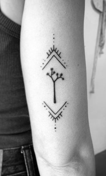 March Tattoos, Trip Tattoo Ideas, Saguaro Tattoo, Jt Tattoo, Earth Tattoo Ideas, Joshua Tree Tattoo, Dead Tree Tattoo, One More Tattoo, Trip Tattoo