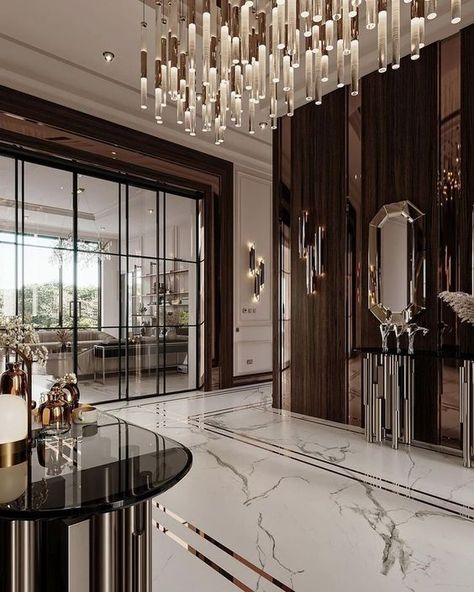 Luxurious Entrance, Luxury Entrance, Dining Room Design Luxury, Luxxu Modern Design Living, Entryway Design, Hotel Lobby Design, Classy Living Room, Hallway Inspiration, House Interior Design Styles