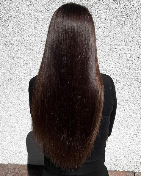 Straight Dark Brown Hair, Dark Straight Hair, Dark Brown Straight Hair, Straight Sew In, Rapunzel Of Sweden, Brown Straight Hair, Brown Hairstyles, Tape Extensions, Brown Tape