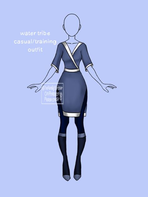 Atla Outfits Water, Waterbending Outfit, Atla Water Tribe Clothes, Avatar Water Tribe Clothes, Waterbender Clothes, Water Nation Clothes, Waterbender Outfit, Water Bending Outfit, Water Bender Outfit