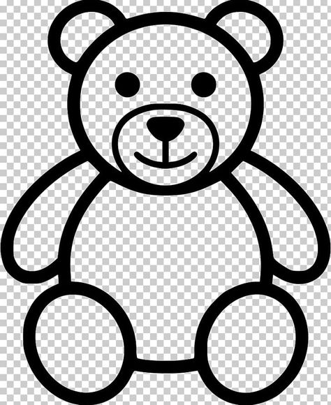 Bear Clip Art Free Printable, Simple Teddy Bear Drawing, Cute Bears Drawing, Bear Simple Drawing, How To Draw A Bear, A Bear Drawing, Teddy Bear Stencil, Teddy Bear Drawings, How To Draw Bear