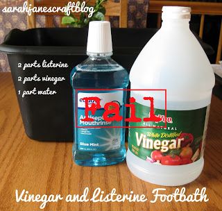 Sarah Jane's Craft Blog: As Seen on Pinterest: Vinegar and Listerine Foot Soak Nature Decor Diy, Diy Vinegar, Foot Detox Soak, Listerine Foot Soak, Diy Foot Soak, Foot Soak Recipe, Dry Heels, Diy Pedicure, Pedicure At Home