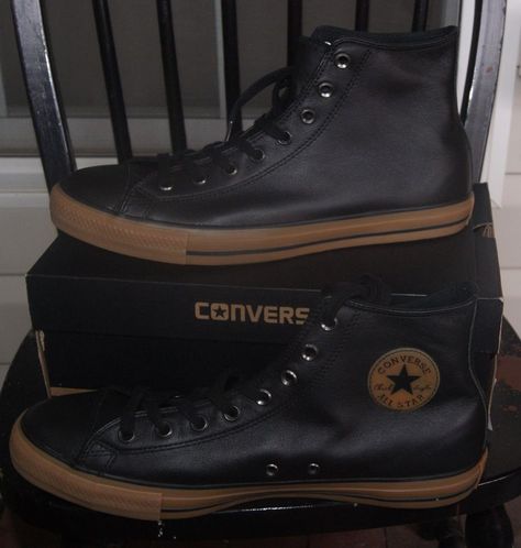 NEW CONVERSE CHUCK TAYLOR ALL STAR LEATHER HI MEN'S 12 | Clothing, Shoes & Accessories, Men's Shoes, Casual | eBay! Chuck Taylor Boots, Converse Leather Shoes, Converse Shoes Men, Zapatillas All Star, Leather Converse, Boots Outfit Men, Converse Chuck Taylor All Star, Gym Shoes, Latest Mens Fashion