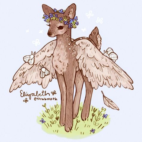 🦇🍂 𝐞𝐥𝐢𝐳𝐚𝐛𝐞𝐭𝐡 🕷️🎃 | Winged Fawn doodle 🦋🦌 I want to work in more traditional mediums! Most of my work is a traditional sketch finished digitally, but I'd love… | Instagram Draw With Colored Pencils, Deer Drawing, Deer Art, Cute Animal Drawings Kawaii, Creature Drawings, Animals Art, Art Black And White, Fantasy Creatures Art, Cute Doodle Art