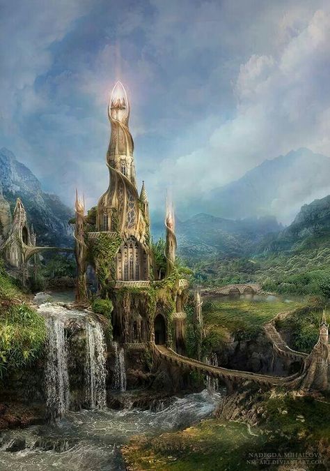 Mystical Castle Fantasy Wedding, World Of Fantasy, Fantasy City, Fantasy Castle, Fantasy Setting, Fantasy Places, Shop Clothes, Floral Shop, A Castle