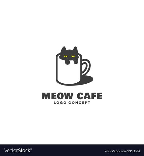 Logo Funny, Dog Cafe Logo, Pet Cafe Logo, Logo Design Cafe, Funny Logo Design, Cute Cat Logo, Cat Logo Design Ideas, Cat Logos, Coffee Cat