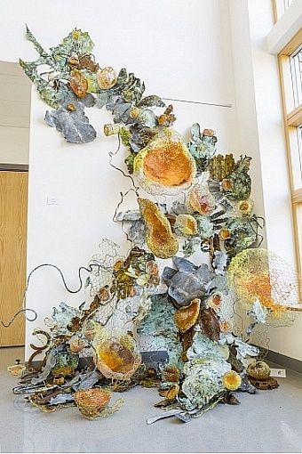 Fiona Campbell- Lichen Lichen Art, Commissioned Artwork, Textile Fiber Art, Design Textile, A Level Art, Recycled Art, Design Lab, Arte Floral, Environmental Art