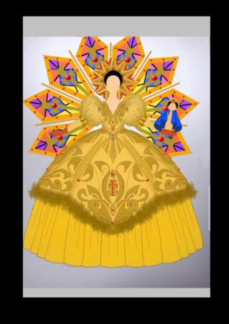 Paper Doll Festival Costume Philippines, Philippine Festival Costume Drawing, Festival Costumes Drawing, Panagbenga Festival Costumes Drawing, Festival Gown Philippines, Festival Queen Costume Philippines, Sinulog Festival Drawing, Sinulog Festival Costume Sketch, Panagbenga Festival Costumes