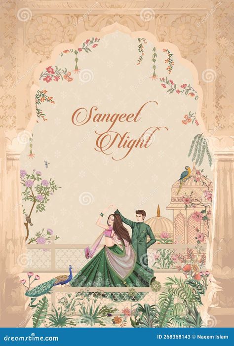 Sangeet Night Invitation Card, Sangeet Night Invitation, Sangeet Template, Mughal Wedding, Indian Invitation Cards, Digital Wedding Invitations Design, Shadi Card, Sangeet Night, Wedding Card Design Indian