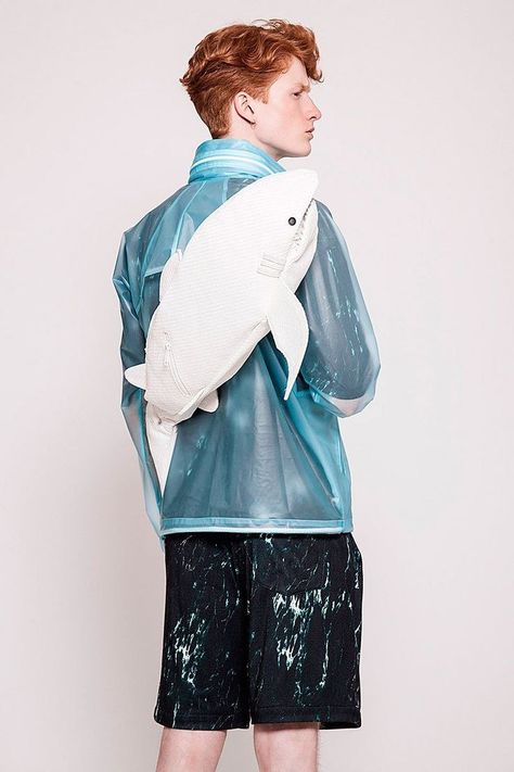 Shark Inspired Fashion, Shark Bag, Shark Backpack, Urban Tribes, Party Life, Young Magazine, Menswear Trends, White Backpack, Ocean Party