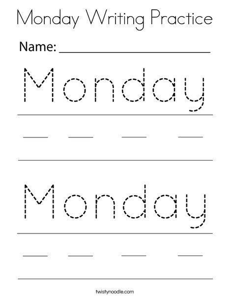 Monday Worksheet, Rbt Tools, Morning Worksheets, Twisty Noodle, Kindergarten Readiness, Pre Kindergarten, Weekly Calendar, Color Worksheets, Teacher Ideas