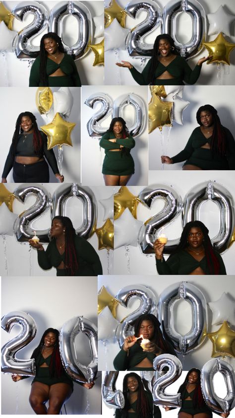 20th birthday photos with balloons, that are silver gold and white 20th Birthday Photoshoot, Future Bedroom Ideas, Photoshoot At Home, 24th Birthday, Photoshoot Inspo, 20th Birthday, Birthday Photoshoot, Diy Birthday, At Home