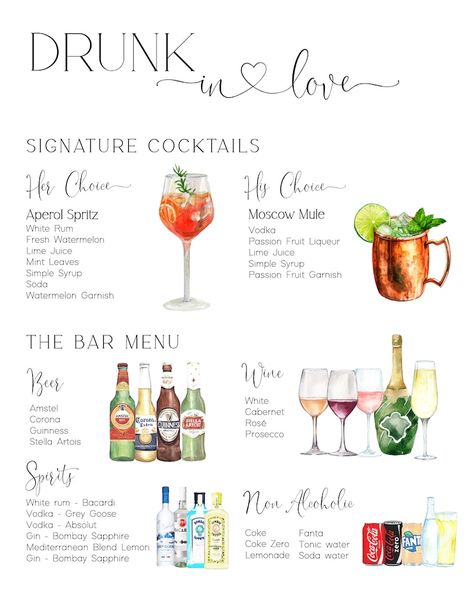 Bar Menu Template, Modern Editable Drink Menu, Minimalist Printable Bar Menu, Signature Drinks Sign, 7,000 Images, the Original Bar Menu - Etsy Menu Minimalist, Bar Menu Template, Fruit Garnish, Bar Business, Drinks Sign, Lemon Lemonade, Events Ideas, Signature Drinks Sign, Fresh Watermelon