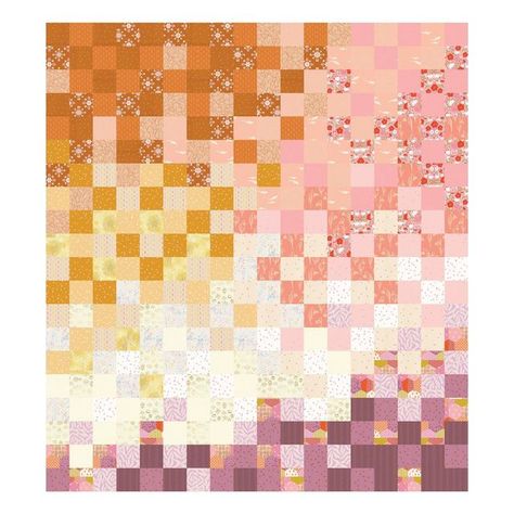 Orange And Pink Quilt, Gradient Quilt Pattern, Ombre Puff Quilt, Ombre Quilt Pattern, Ombré Quilt, Gradient Quilt, Puff Quilt Pattern, Ombre Quilt, Creative Quilts