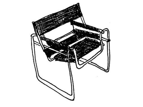 Chair Drawings, Breuer Chair, Eames Furniture, Classic Chair Design, Furniture Drawing, Bauhaus Furniture, Chair Drawing, Bauhaus Chair, Wassily Chair