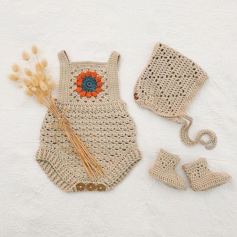 Granny Square Romper, Pixie Bonnet, Granny Square Projects, Southern Baby, Child Clothes, Crochet Romper, Baby Jumpsuit, Newborn Crochet, Crochet Baby Patterns