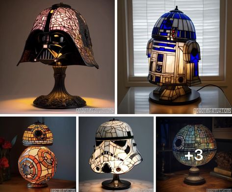 Starwars Office Theme, Nerd Decor Home, Subtle Nerd Decor, Nerdy Home Decor, Geek Chic Decor, Nerdy Decor, Nerd Decor, Stained Glass Gifts, Stained Glass Lamp Shades