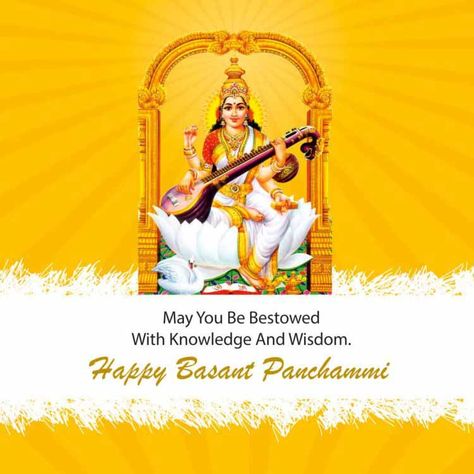 10 Best Basant Panchami 2023 Wishes, Quotes, Images, Pictures, Status Happy Basant Panchami, Happy Vasant Panchami, Vasant Panchami, Basant Panchami, Goddess Saraswati, Online Photo Frames, Whisper In Your Ear, Wish Quotes, You Are Blessed