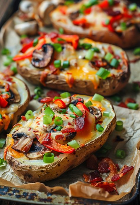 Learn How to Cook Loaded Baked Potato Recipe For Free | Recipes You'll Love, Made Easy! Stuffed Baked Potato Recipes, Double Stuffed Potatoes, Potatoes Ideas, Blt Sandwich Recipes, Vegan Blt Sandwich, Potato Ideas, Cottage Cheese Pasta, Potatoes Mashed, Baked Potato Recipe